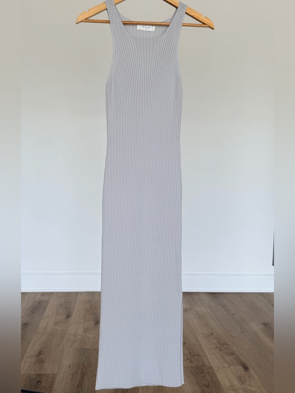 NWT One Grey Day Milan Merino Wool Ribbed Knit Maxi Dress S $250 Retail